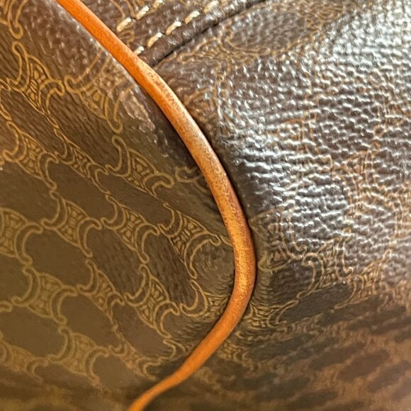 Celine Vintage Macadam Coated Canvas Duffle Bag - Brown - Preowned - Picture 11 of 16